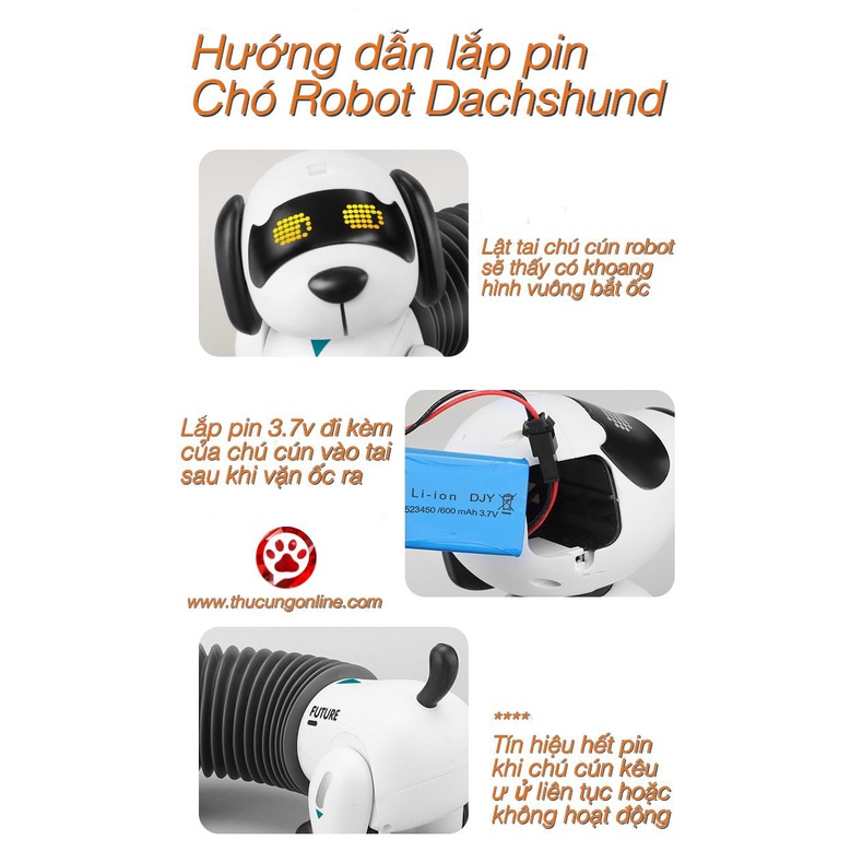 Chó Lạp xưởng Robot thông minh Follow Dachshund có tính năng đi theo / Phát nhạc / Chuyển động co giãn