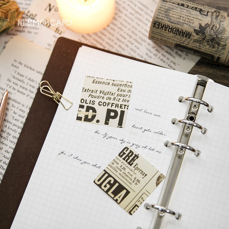 HỘP 46 STICKER BÁO VINTAGE TRANG TRÍ SỔ TAY BULLET JOURNAL PLANNER