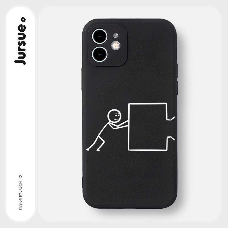 Ốp lưng JURSUE mềm hình cặp đôi dễ thương đẹp cho iPhone 13 12 11 Pro Max SE 2020 X XR XS 8 7 ip 6S 6 Plus kute Y1835