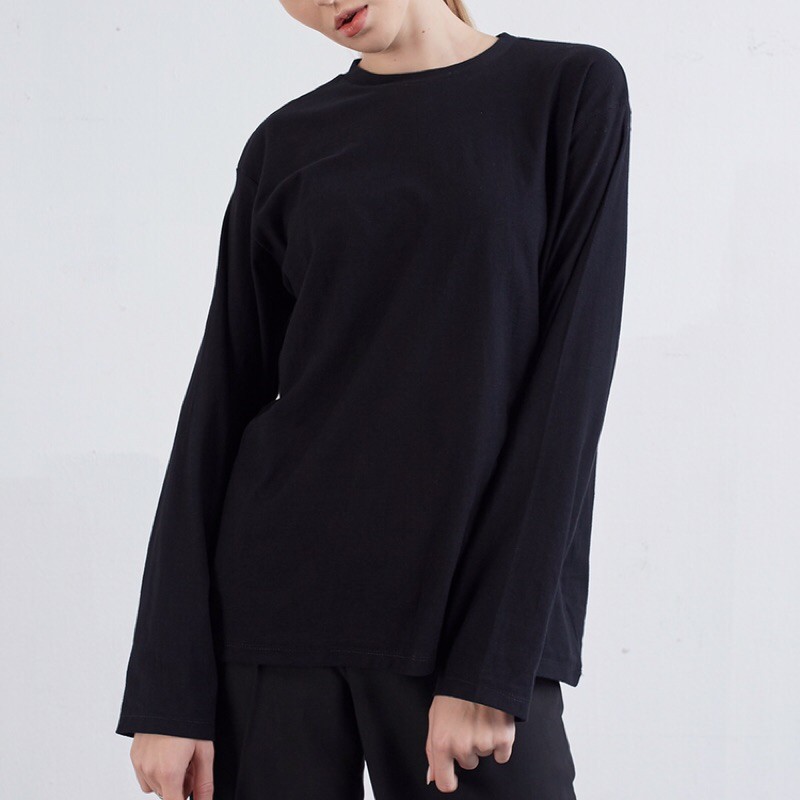 Áo thun tay dài cơ bản (Trắng - Đen) | BigBuy360 - bigbuy360.vn