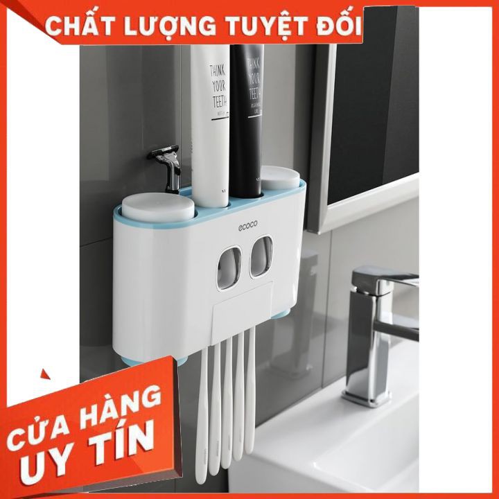 bộ nhả kem đánh răng, nhả kem đánh răng kiêm đựng bàn chải cao cấp ECOCO - Rất tiện dụng và sang trọng