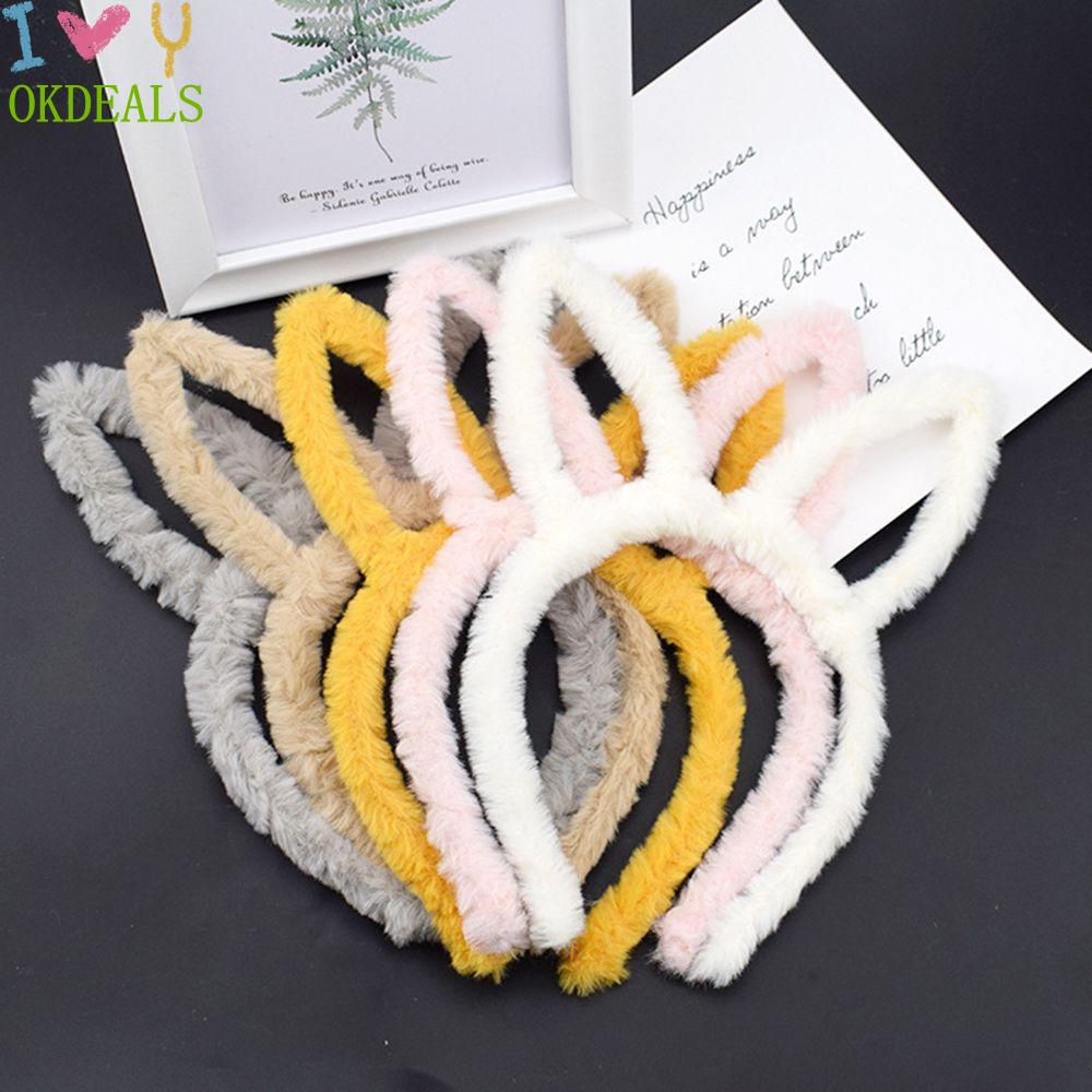 Cài tóc vải lông thiết kế tai động vật ngộ nghĩnh nhiều màu sắc phong cách Hàn Quốc