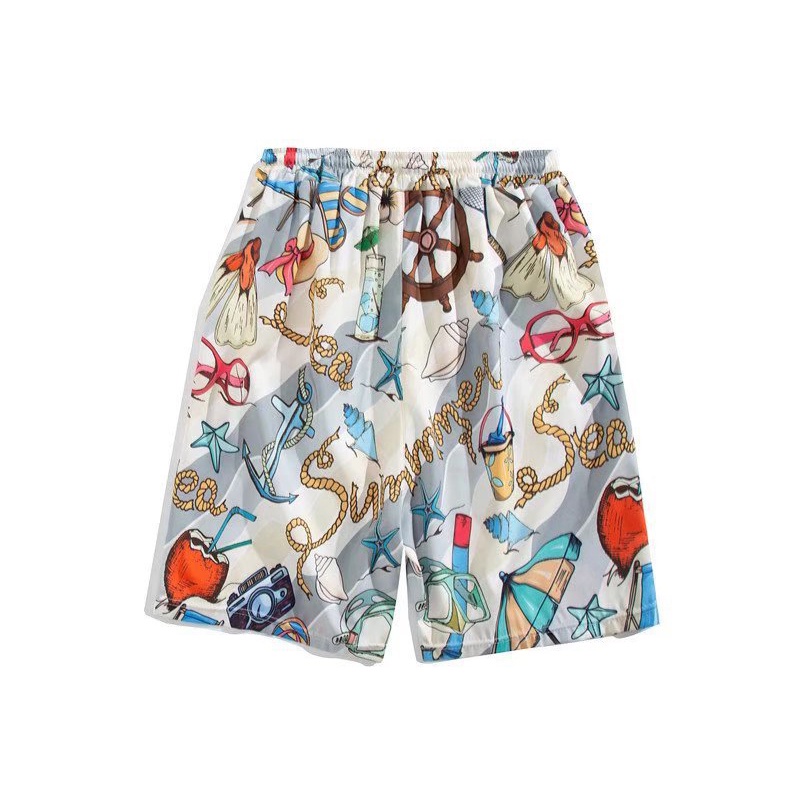 Quần short IELGY đi biển chơi thể thao dáng rộng retro mặc hàng ngày