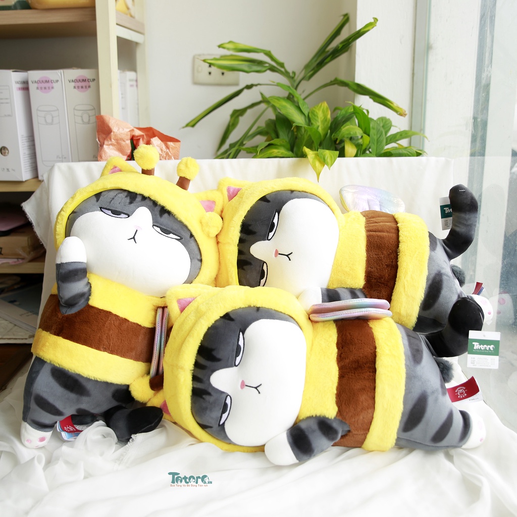 Gấu bông Thú bông Mèo Hoàng Thượng - Chó Ầu Mai Gót chính hãng đội mũ ong mũ vịt - Cuộc sống thượng lưu của hoàng đế mèo