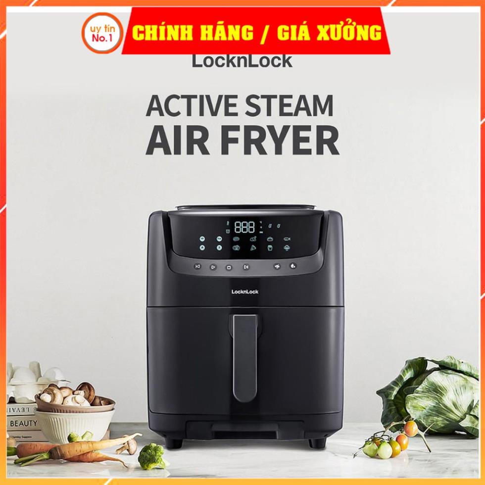 [ Thanh lý ] Nồi chiên không dầu kết hợp chức năng hấp Locknlock 7.0L EJF881BLK [Chính hãng]