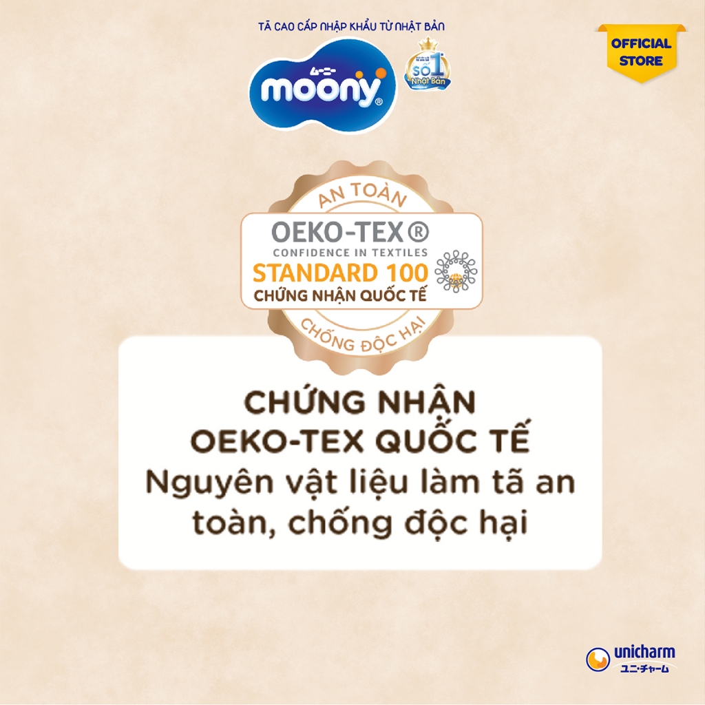 Tã dán Moony Natural siêu cao cấp NB62/S58+2 - Nhập khẩu từ Nhật Bản