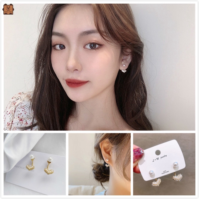 Cod In Stock New Khuyên Tai Nữ Đính Ngọc Thời Trang Hàn