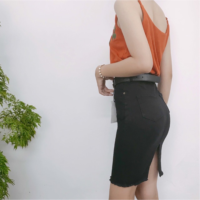 Nhập WAMS8 giảm 15%_ Chân váy jean bút chì trắng đen | BigBuy360 - bigbuy360.vn