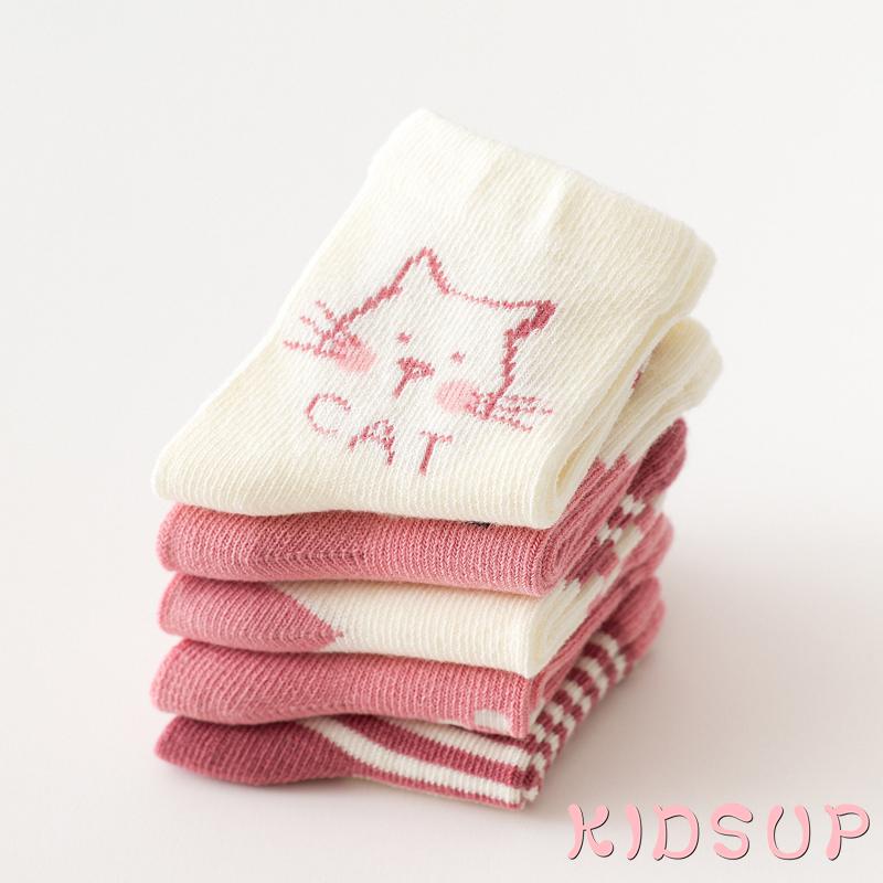 Set 5 đôi vớ cotton họa tiết hoạt hình dthời trang cho bé