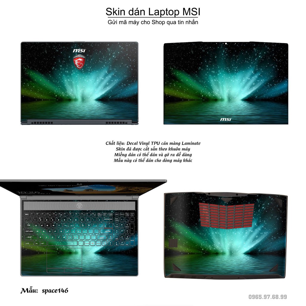 Skin dán Laptop MSI in hình không gian _nhiều mẫu 25 (inbox mã máy cho Shop)