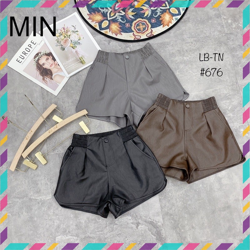 QUẦN SOOC DA CẠP CHUN QUAN SHORT DA NỮ NHIỀU MÀU SM15666 MIN