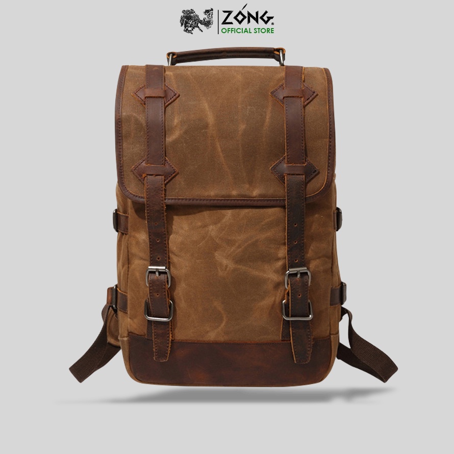 Balo du lịch vintage vải sáp da bò cổ điển - ELIAS