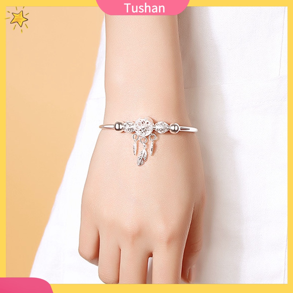 Vòng tay đính lông vũ tua rua thời trang cho nữ