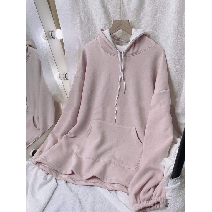 Áo Hoddie Trơn Pastel JOLIE Nữ [FREESHIP]  Jacket nỉ có mũ from rộng bo tay bồng màu cá tính ulzzang  Sweater nỉ