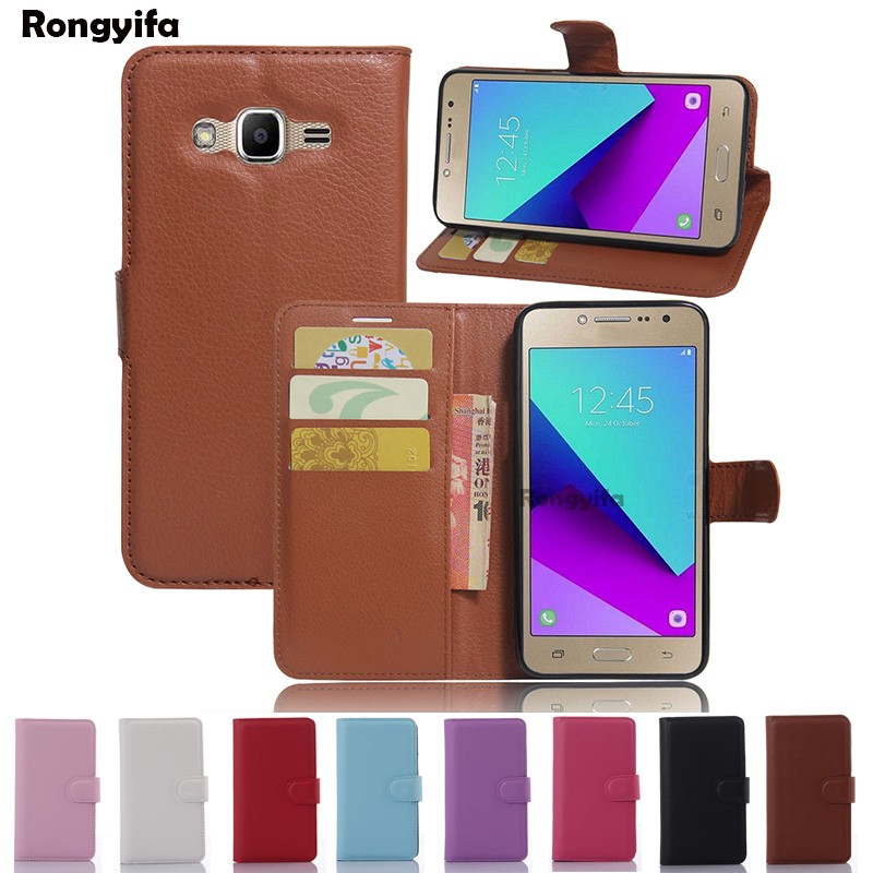 Bao da điện thoại có đế đỡ gấp và ngăn để thẻ cao cấp cho Samsung Galaxy J2 Prime Grand Prime G530