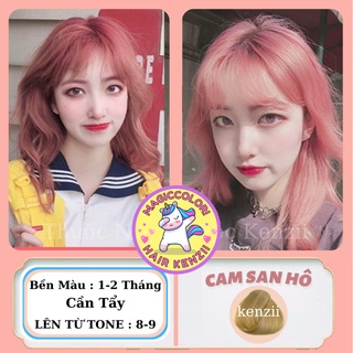 Thuốc Nhuộm Tóc Cam San Hô Tặng Oxy Trợ Nhuộm Găng Tay Mũ Chùm KENZII Lên Từ Tone 9
