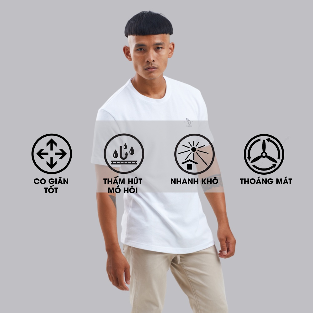 Áo thun Nam Freddo phông trơn cổ tròn form rộng vải cá mập dệt tổ ong thoáng mát dày dặn 2 màu | BigBuy360 - bigbuy360.vn