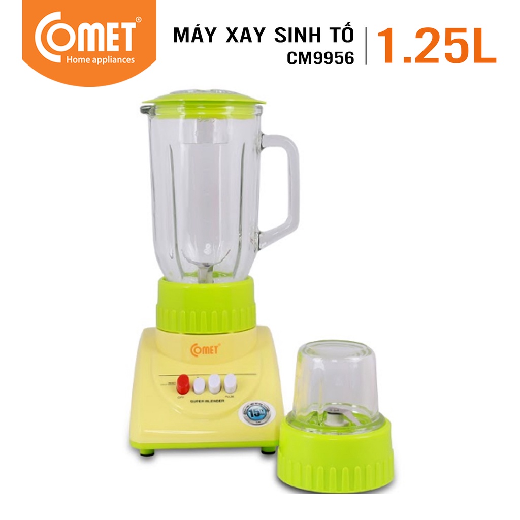 [Mã ELHA22 giảm 6% đơn 300K] Máy xay sinh tố cối thủy tinh 1.25L Comet CM9956