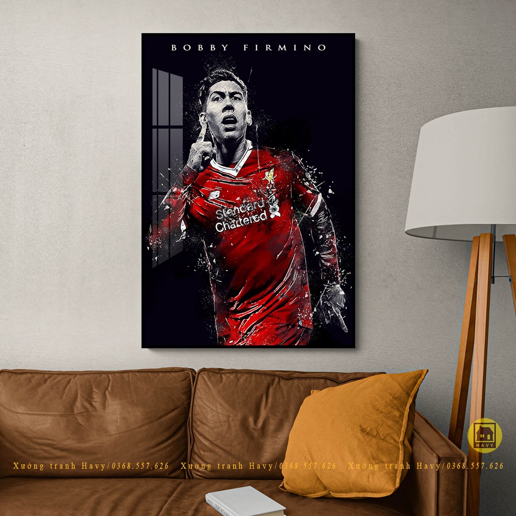 Tranh bóng đá treo tường, tranh MU, tranh Messi, Lewandowski, Henry, Salah, Ramos,... Chất liệu Mica gương cao cấp