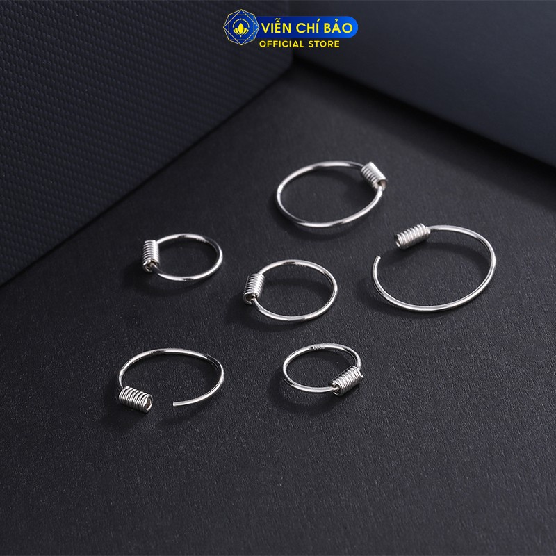 Khuyên tai bạc nữ vòng tròn lò xo bạc 925 thời trang phụ kiện trang sức nữ Viễn Chí Bảo B400393