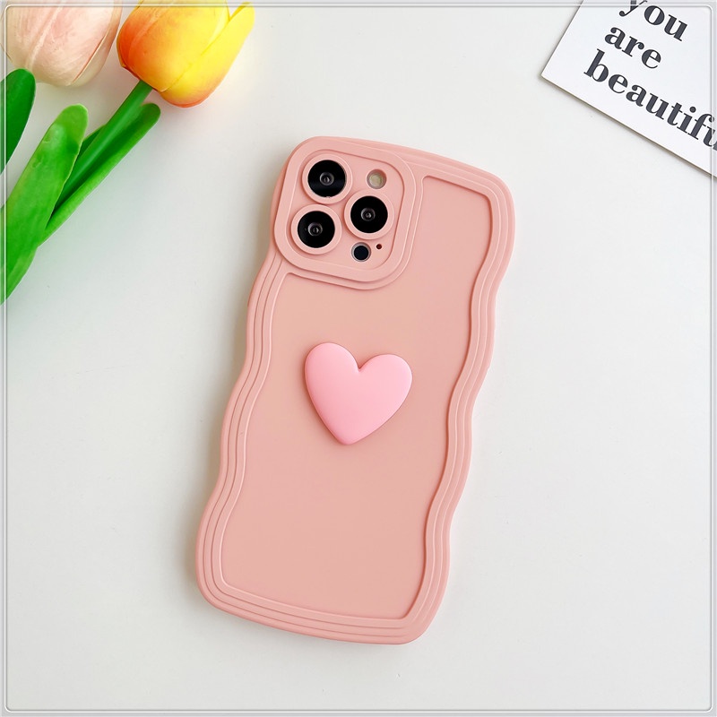 Ốp lưng iphone pro cam gợn sóng gắn tim 7plus/8plus/x/xr/xs/11/12/13 pro/max/plus/promax- Dino case - Dt22