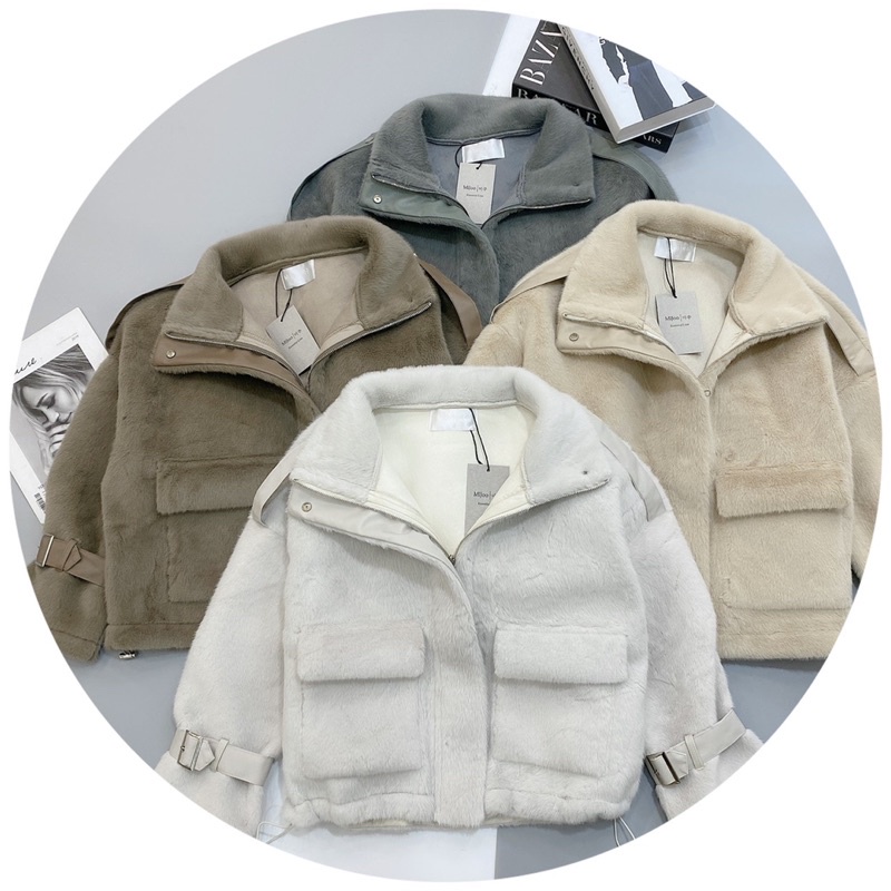 Áo lông thỏ cao cấp phong cách Hàn Quốc MIJOO siêu mượt siêu ấm