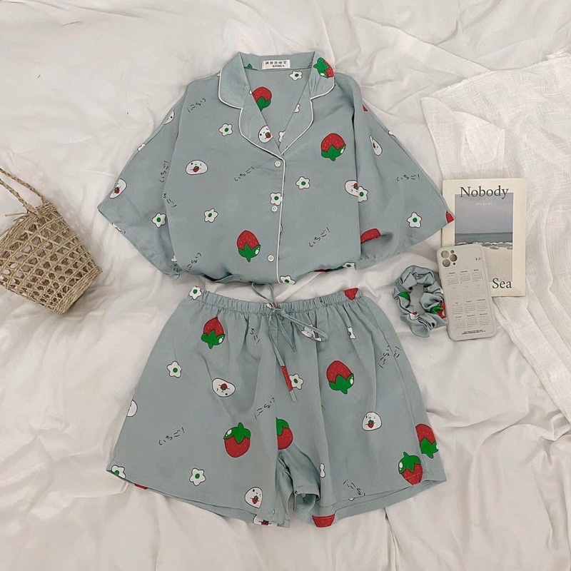 Pijama Lụa Satin Đùi Cánh Dơi Cao Cấp