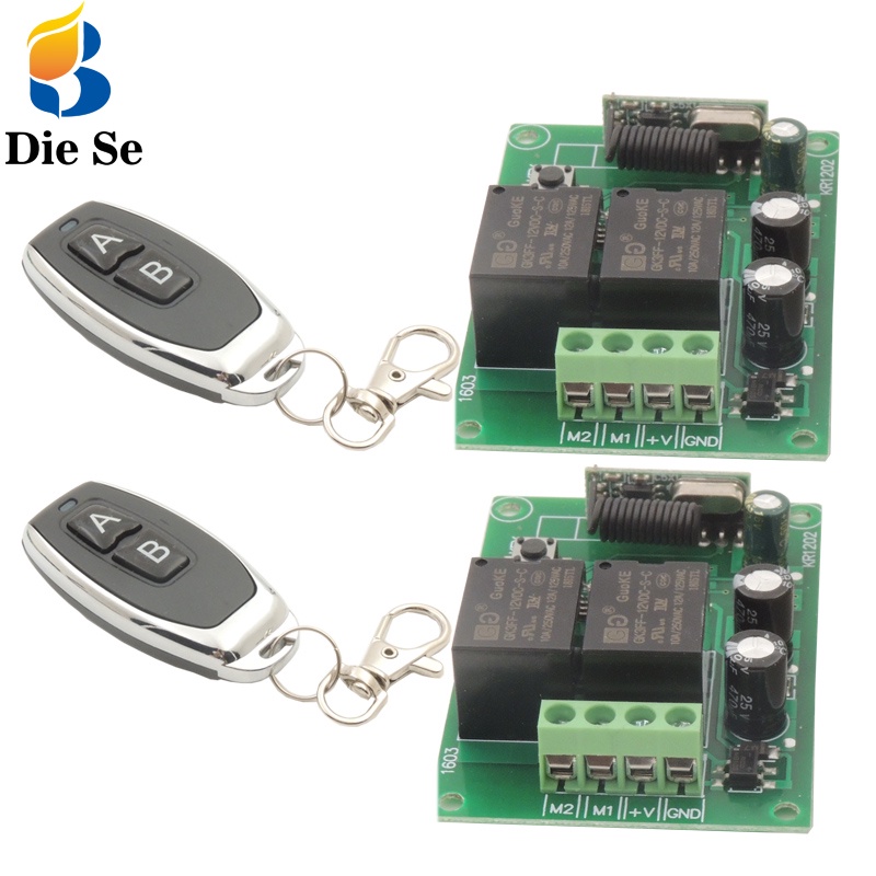 Bộ Điều Khiển Từ Xa Không Dây Diese 433Mhz Dc 12V 10A 2 Kênh Rf Và Phụ Kiện Bộ Phát Tín Hiệu Cho Cửa / Garage / Động Cơ