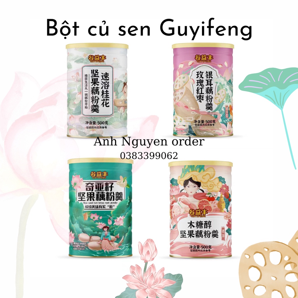 Bột Củ Sen Dưỡng Nhan Guyifeng, Ăn Kiêng, Dinh Dưỡng Hộp 500g