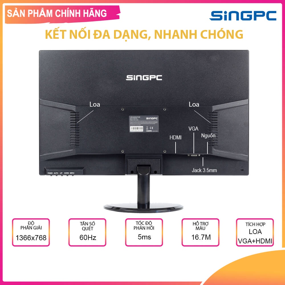 Màn hình Máy tính SingPC SGP185S 18.5 inch LED   - Chính hãng, Bảo hành 24 tháng