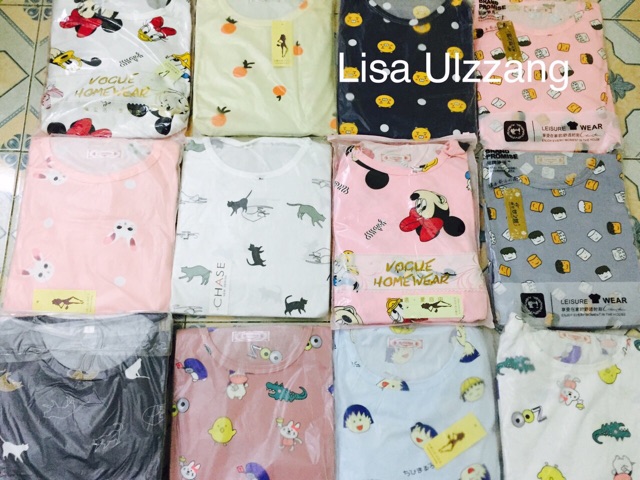 Set ulzzang đồ ngủ vải thun DN007 (có ảnh thật) | BigBuy360 - bigbuy360.vn