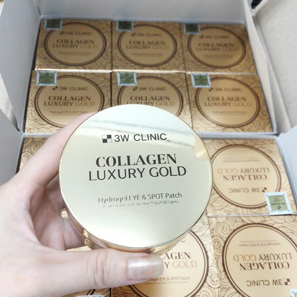 Mặt nạ mắt Collagen 3W Clinic Luxury Gold Hàn Quốc giúp cải thiện nếp ngăn 60 miếng