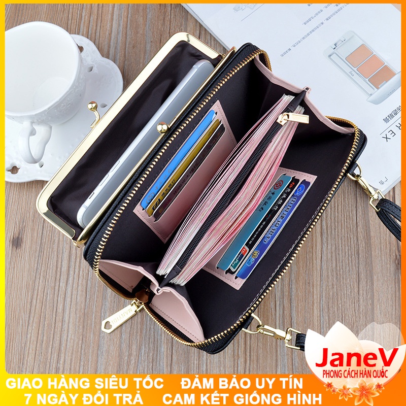 Ví Cầm Tay Nữ Dài Đeo Chéo Cao Cấp Sang Trọng Phong Cách Hàn Quốc TVNN396