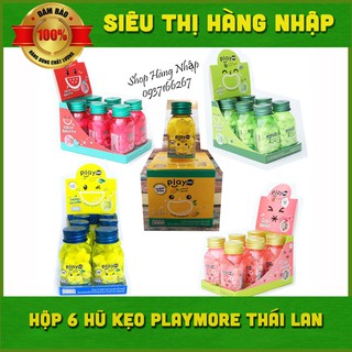 [CHÍNH HÃNG] Hộp 6 hũ kẹo Play nhiều vị Thái Lan (dưa hấu/táo/xoài/chanh muối/xí muội)