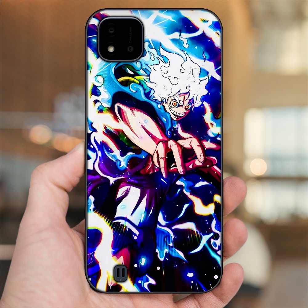 Ốp lưng Realme C11 2021, C20 viền đen in hình Luffy One Piece