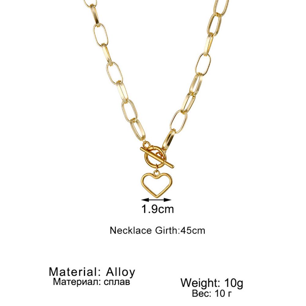 Vòng cổ choker mặt hình trái tim bằng hợp kim màu trơn phong cách Hàn Quốc cá tính thời trang cho nữ