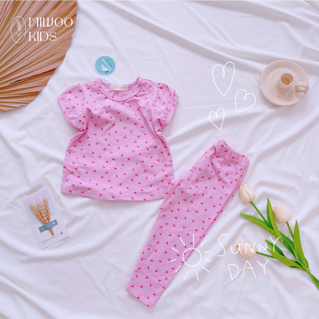 Bộ Cotton Thun Cao Cấp Bé Gái Quần Dài Đáng Yêu Chất Cotton Thun Mềm Mại, Thấm Hút Mồ Hôi Tốt - HM171