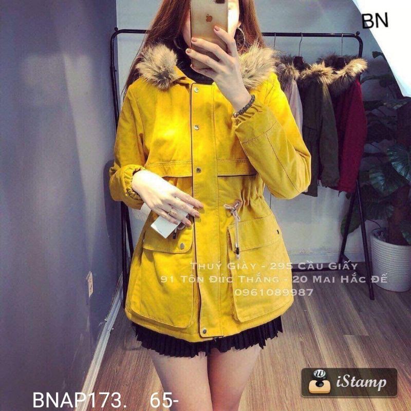 áo khoác kaki lót lông.