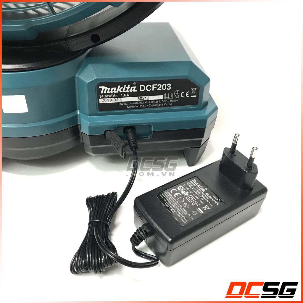 Quạt dùng pin 14.4V-18V và điện Makita DCF203Z (không pin sạc)
