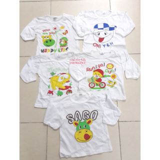 Áo phông dài tay trắng cho bé