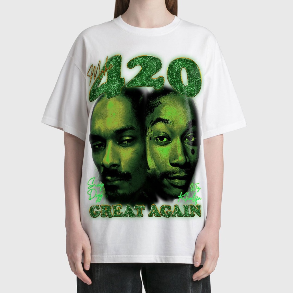 BLANK | Áo Thun 420 Tay Lỡ Unisex - Đen/Trắng Cổ Tròn