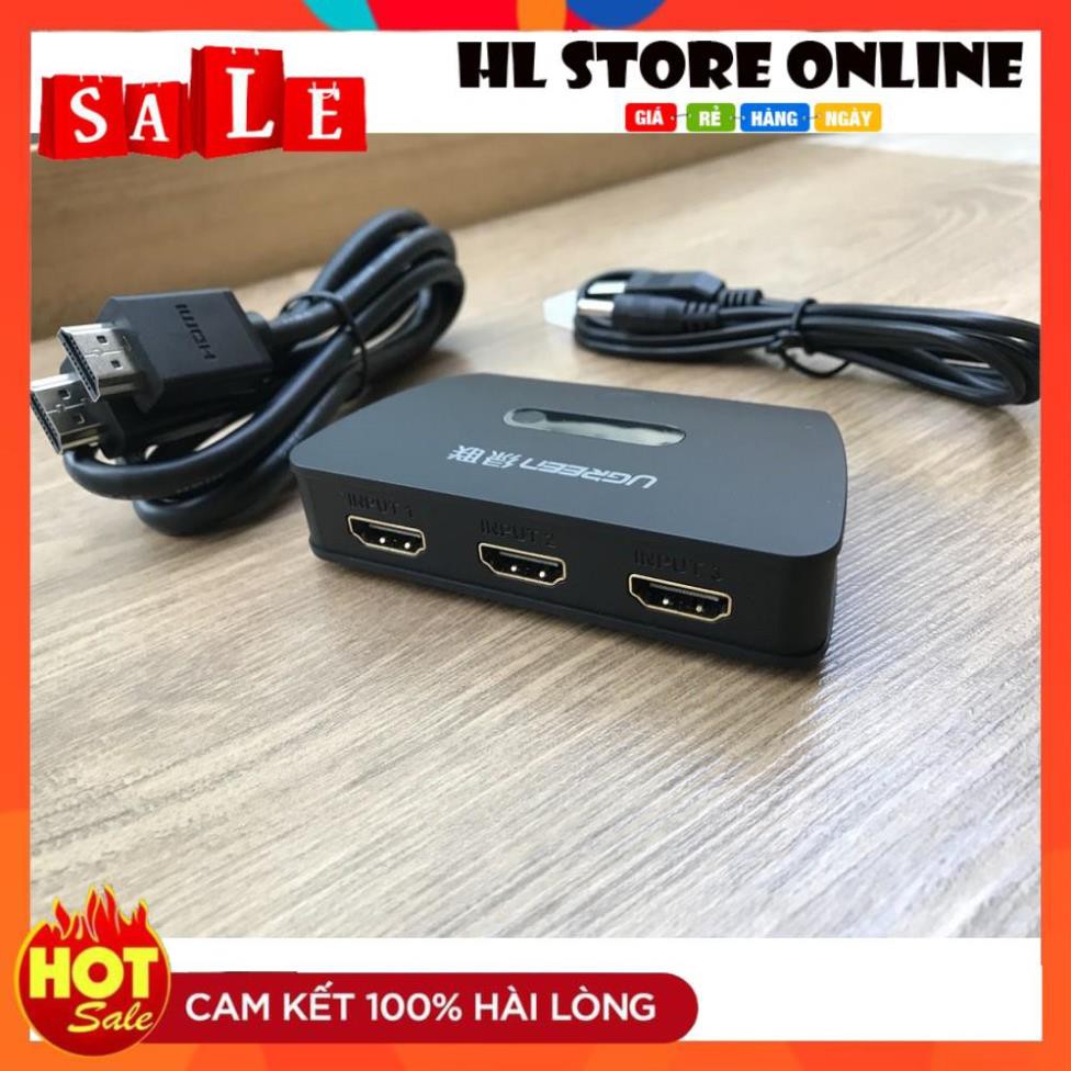 💖 Bộ Chia HDMI 3 Vào 1 Ra Cao Cấp Ugreen 40215 Full HD 1080P