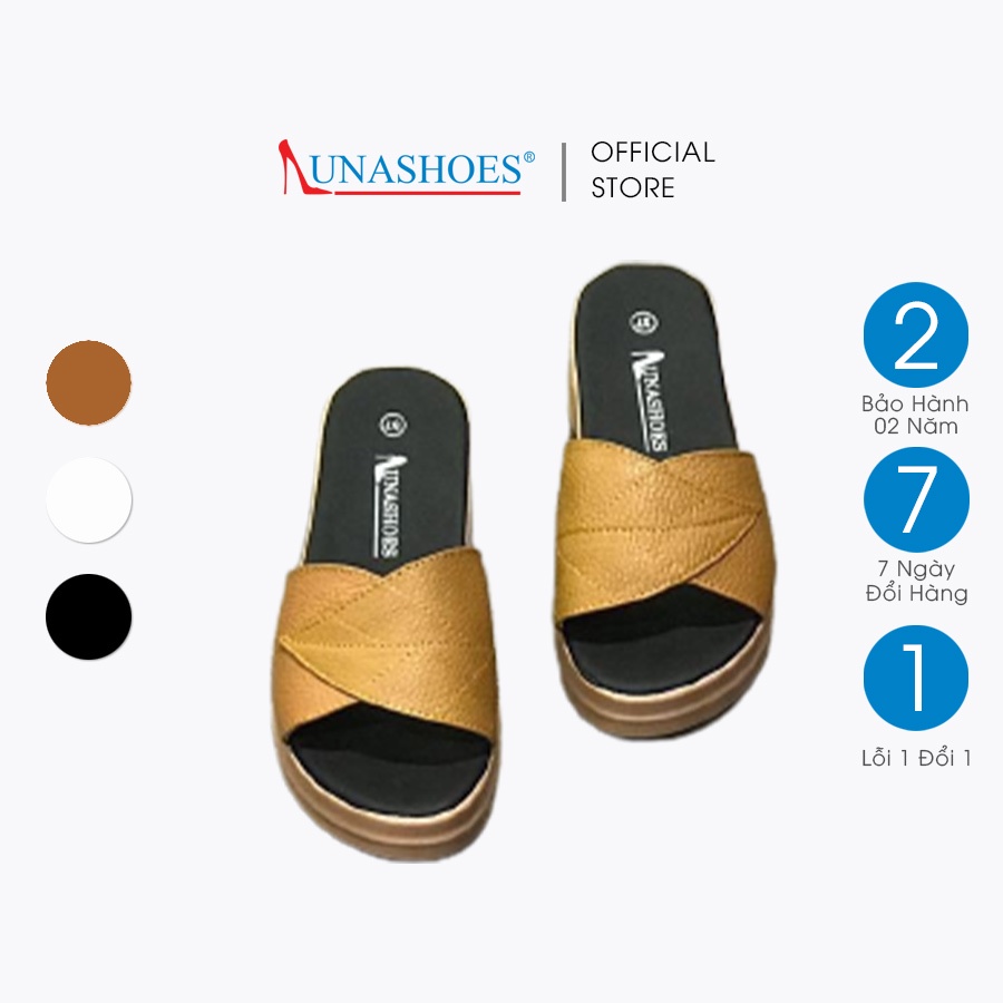 Dép nữ đi chơi LUNASHOES 6202 thời trang đi biển mùa hè siêu hot da bò bảo hành 2 năm