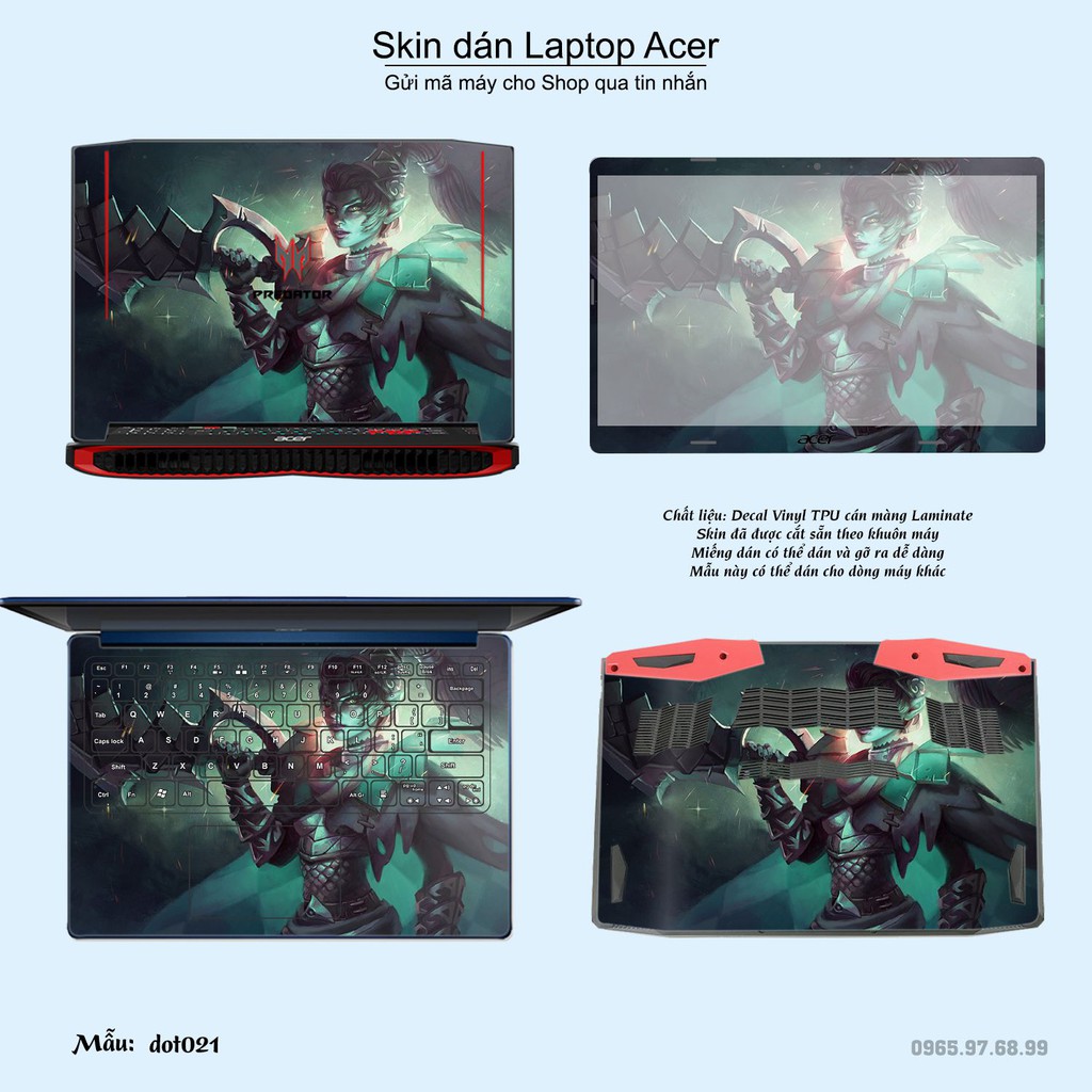 Skin dán Laptop Acer in hình Dota 2 nhiều mẫu 4 (inbox mã máy cho Shop)