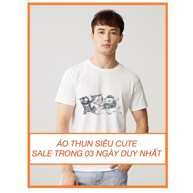 ÁO THUN CỔ TRÒN UNISEX IN HÌNH MÈO CUTE, ÁO PHÔNG CỔ TRÒN UNISEX IN HÌNH MÈO KUTE MS2101 | WebRaoVat - webraovat.net.vn