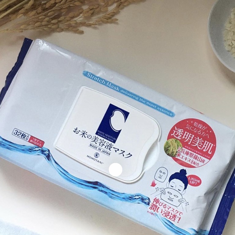 Mặt na dưỡng trắng Momotani white moisture essence mask Meishoku (32 miếng)