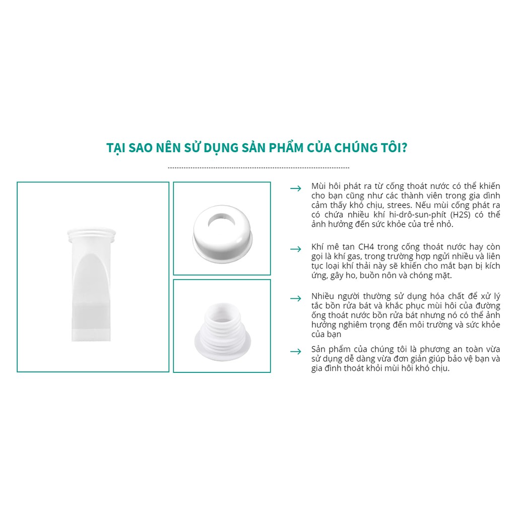 Ống Chặn Mùi Hôi Cống, Ống Chống Mùi Hôi Đường Thoát Nước Thiết Kế Thông Minh 2020