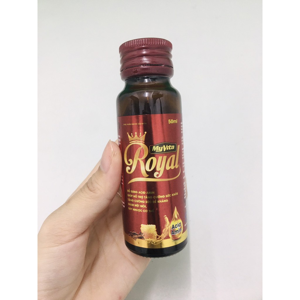 Nước Uống Tăng Cường Sức Khỏe MyVita Royal - Hộp 2 Chai - Acid Amin, Đông Trùng Hạ Thảo, Cao Nhân Sâm, Cao Sâm Cao