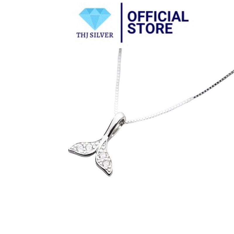 Dây chuyền nữ đuôi cá đính đá bạc ta sáng đẹp- THJ SLIVER