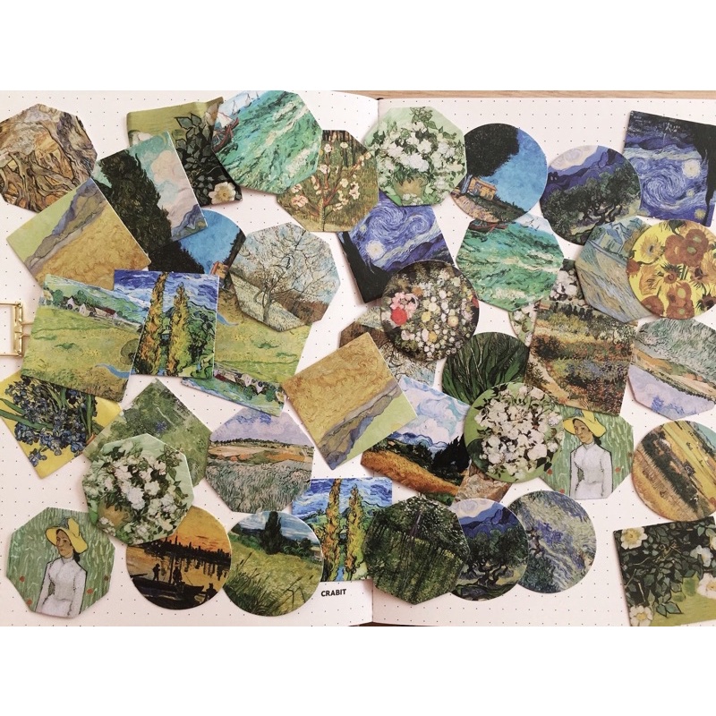 Kimitape Sticker hình dán vintage Những bức hoạ của Van Gogh